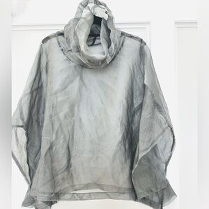 PLANET by Lauren G Sheer Grey Organza Top- one size